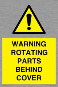 WARNING ROTATING PARTS BEHIND COVER